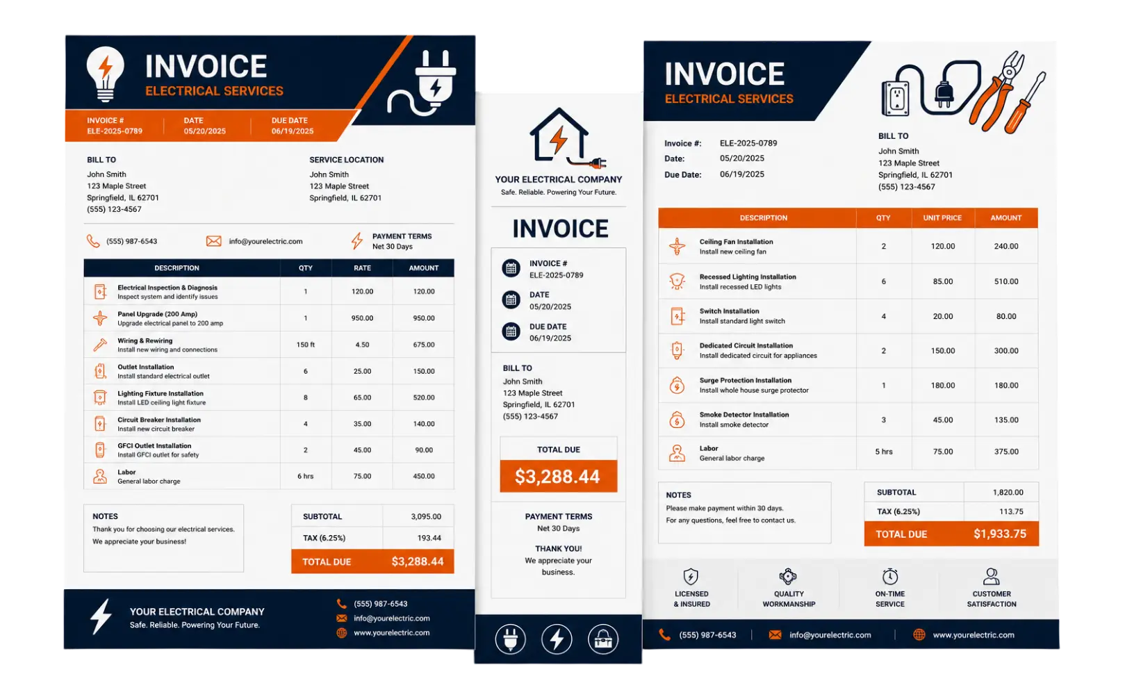 Electrical Invoice Generator