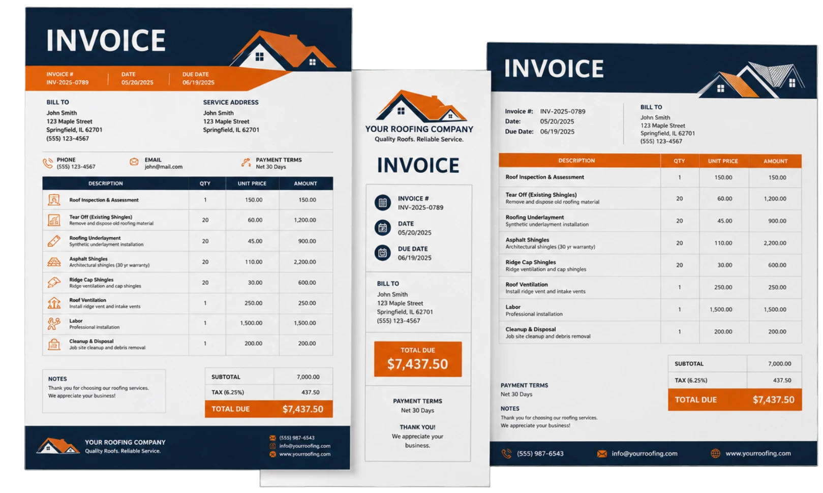 Roofing Invoice Generator