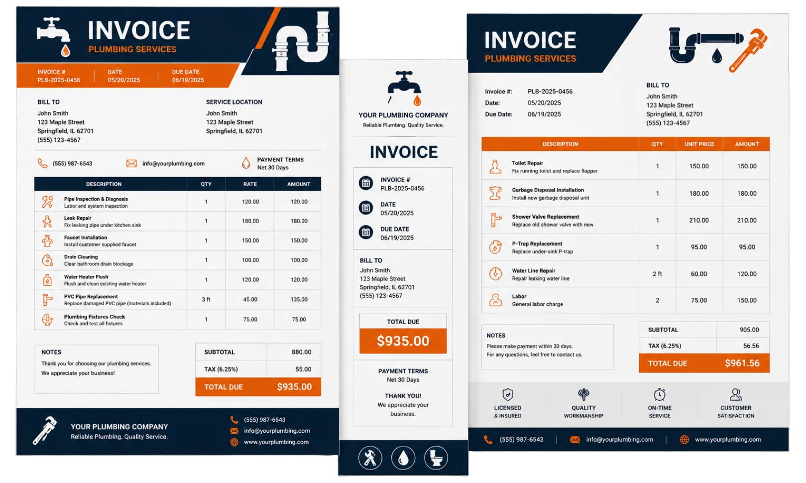 Plumbing Invoice Generator