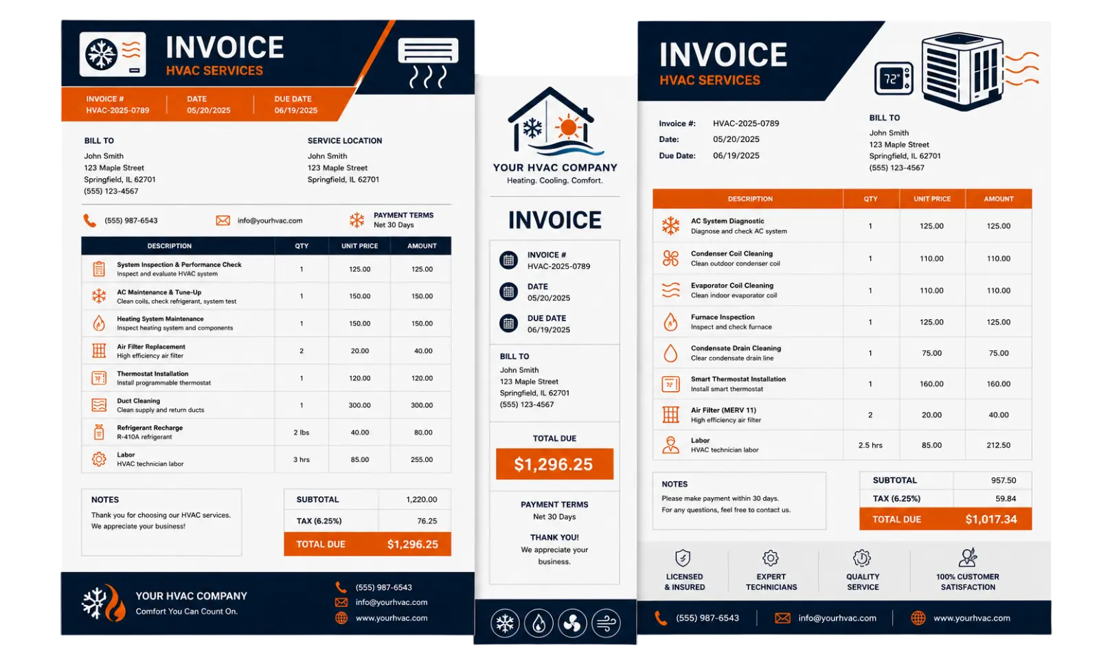 HVAC Invoice Invoice Generator