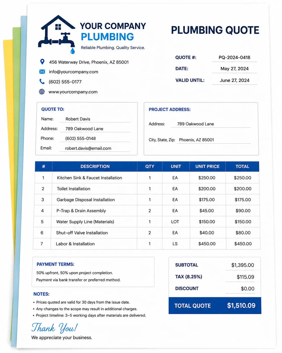 Plumbing Quote Generator