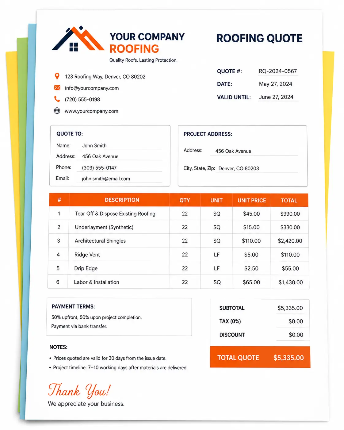 Roofing Quote Generator
